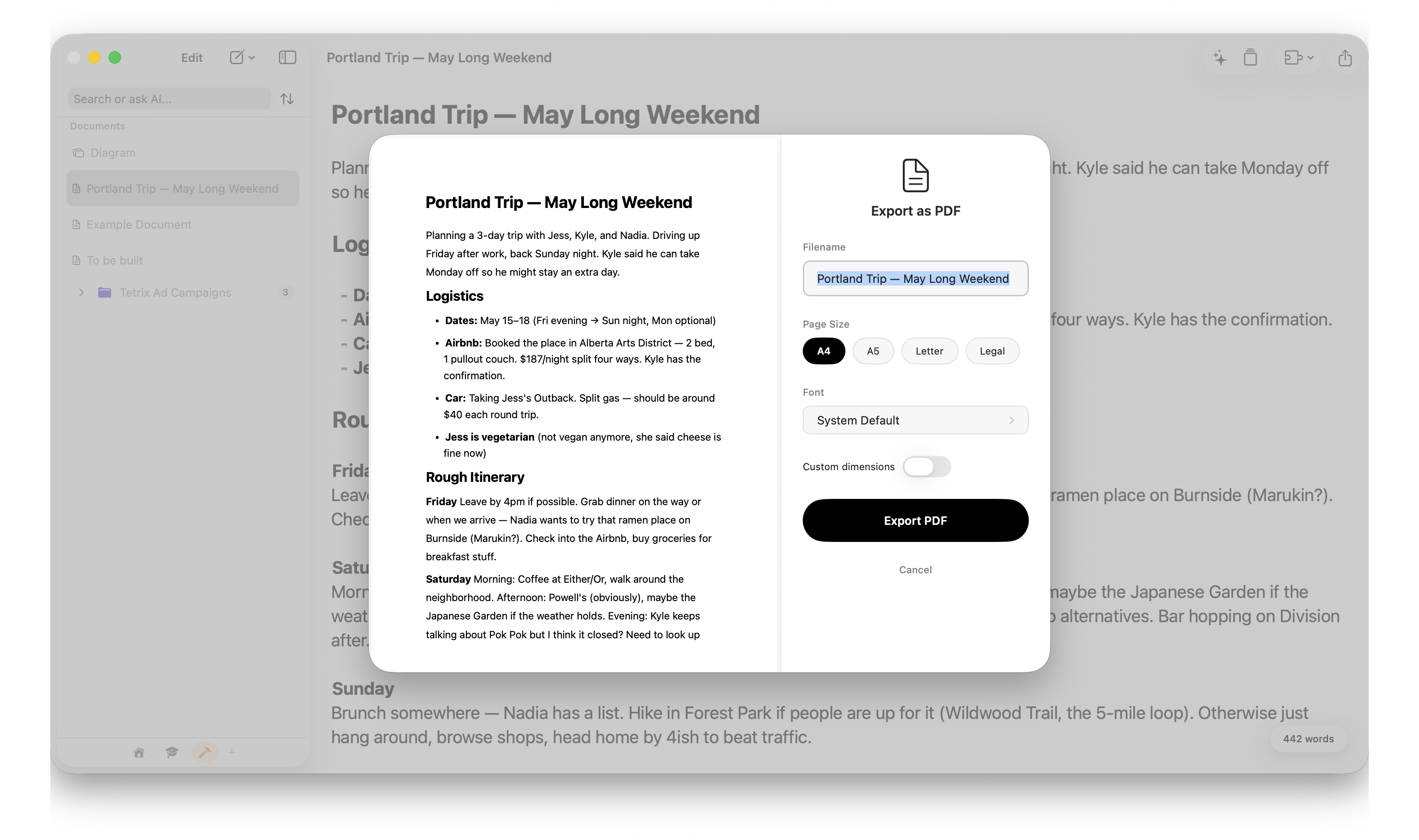 Professional PDF Export